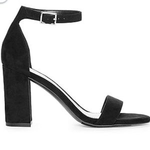 Black block heel sandals